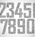 Set of Circuit board style letters vector image