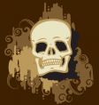 Skull gold vector image