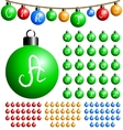 Christmas balls alphabet vector image
