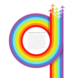 Background with rainbow airplanes Background with rainbow airplanes vector image