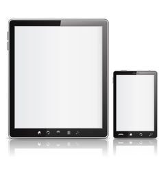 Tablet pc and mobile phone Tablet pc and mobile phone vector image