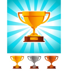Gold Winner Cup Trophy vector image