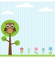 Owl on the tree background vector image