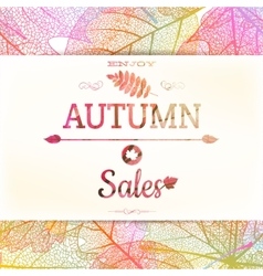 Autumn sale - fall leaves EPS 10 vector image