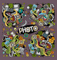 Colorful photo set of doodles designs vector image
