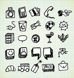 Doodle Icons vector image