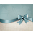 Holiday background with old paper and gift bow and vector image