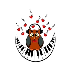 Owl with piano vector image