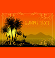 Palms floral pattern and sea landscape vector image