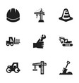 Set of 9 editable building icons includes symbols Set of 9 editable building icons includes symbols vector image