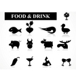 Food drink icons vector image