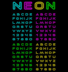 Neon color font vector image