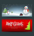 Merry Christmas banner design background set vector image