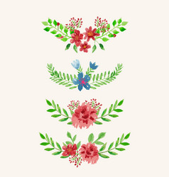 Watercolor wedding invitation design with flower Watercolor wedding invitation design with flower vector image