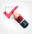 Pencil and tick mark icon vector image