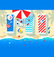 Summer of sun beds vector image