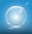Transparent glass ball on blue backgroundeps10 vector image
