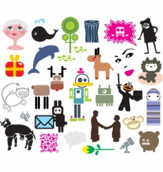 Mixed icons vector image