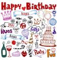 Birthday doodles vector image
