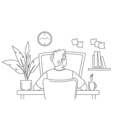 Angry businessman destroying smashing computer Vector Image