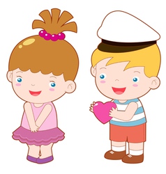 Boy and girl vector image