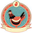 Chicken head label vector image