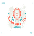 Rugby team ball emblem vector image