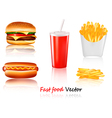 Big group of fast food products vector image