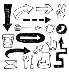 Set of doodle arrows vector image