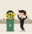 Businessman no debt debt concept business man vector image