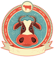 Cow head label vector image