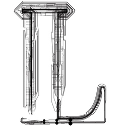 Technical typography Letter L vector image