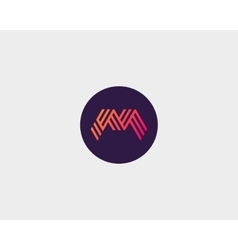 Letter M logo icon design Creative line vector image