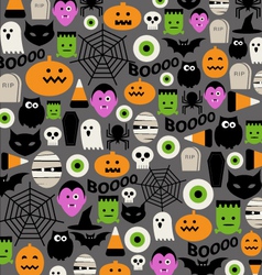 Cute halloween icon pattern vector image
