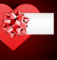 Heart box with bow and card vector image