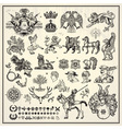Heraldic elements collection vector image