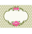 Vintage roses green frame vector image