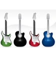 Four guitars vector image