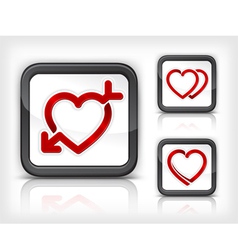 Three heart button vector image