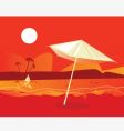 Tropical beach sunset vector image