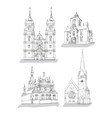 A set of sketches of churches vector image