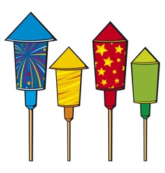Firework rockets fire cracker vector image