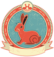 Rabbit label vector image