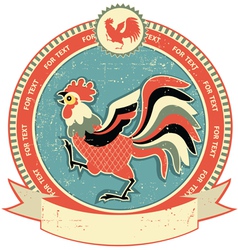 Rooster label vector image