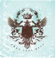 Vintage emblem with griffins vector image