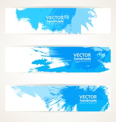 Abstract blue handdrawing banner set vector image