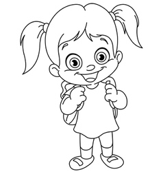Outlined schoolgirl Outlined schoolgirl vector image