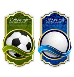 Sport label with balls vector image