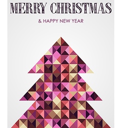 Vintage mosaic Christmas pine tree Vintage mosaic Christmas pine tree vector image