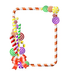 Frame with colorful candies vector image